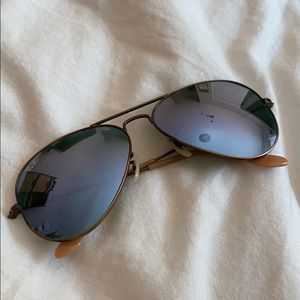 Mirrored Ray Ban Sunglasses purple and bronze